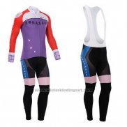 2014 Fietskleding Fox Cyclingbox Rood en Violet Lange Mouwen en Koersbroek