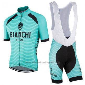 2017 Fietskleding Bianchi Milano Meja Groen Korte Mouwen en Koersbroek