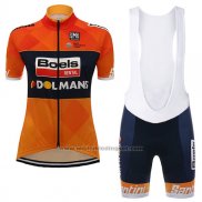 2017 Fietskleding Vrouw Damen Boels Dolmans Oranje Korte Mouwen en Koersbroek