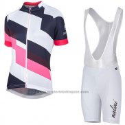 2017 Fietskleding Vrouw Nalini Stripe Roze en Zwart Korte Mouwen en Koersbroek