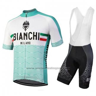 2018 Fietskleding Bianchi Attone Wit en Groen Korte Mouwen en Koersbroek