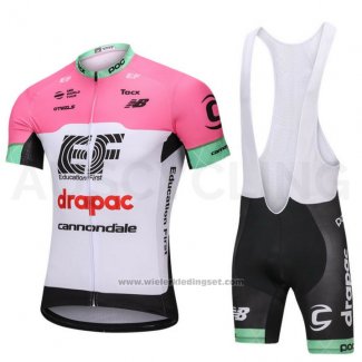 2018 Fietskleding Cannondale Drapac Wit en Roze Korte Mouwen en Koersbroek