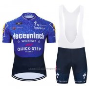 2021 Fietskleding Deceuninck Quick Step Blauw Violet Korte Mouwen en Koersbroek