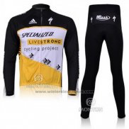 2011 Fietskleding Specialized Geel en Zwart Lange Mouwen en Koersbroek