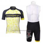 2012 Fietskleding Livestrong Zwart en Geel Korte Mouwen en Koersbroek