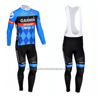 2013 Fietskleding Garmin Sharp Blauw Lange Mouwen en Koersbroek