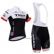 2015 Fietskleding Trek Factory Racing Factory Racing Wit en Zwart Korte Mouwen en Koersbroek