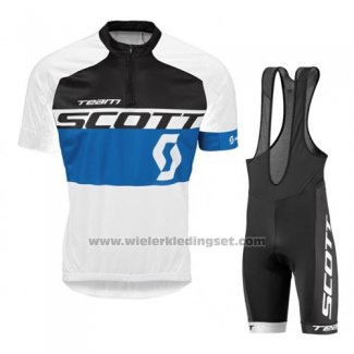 2016 Fietskleding Scott Wit en Blauw Korte Mouwen en Koersbroek