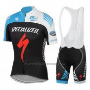 2016 Fietskleding Specialized Azuur en Zwart Korte Mouwen en Koersbroek