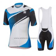 2016 Fietskleding Sportful Wit en Blauw Korte Mouwen en Koersbroek