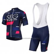 2017 Fietskleding SEG Racing Academy Blauw en Rood Korte Mouwen en Koersbroek