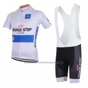 2018 Fietskleding Quick Step Floors Wit Korte Mouwen en Koersbroek