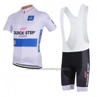 2018 Fietskleding Quick Step Floors Wit Korte Mouwen en Koersbroek