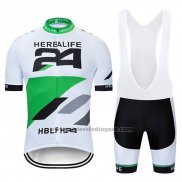 2019 Fietskleding Herbalifr 24 Wit Groen Korte Mouwen en Koersbroek