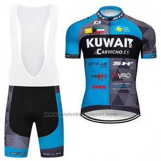 2019 Fietskleding Kuwait Blauw Grijs Korte Mouwen en Koersbroek