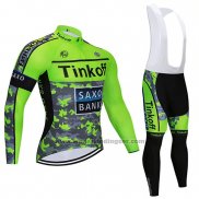 2020 Fietskleding Tinkoff Saxo Bank Groen Camouflage Lange Mouwen en Koersbroek