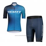 2021 Fietskleding Scott Zwart Blauw Korte Mouwen en Koersbroek