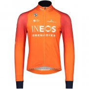 2022 Fietskleding INEOS Grenadiers Oranje Lange Mouwen en Koersbroek