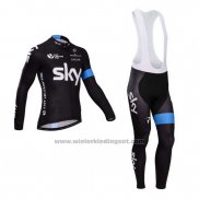 2014 Fietskleding Sky Zwart en Azuur Lange Mouwen en Koersbroek