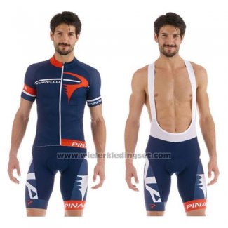 2015 Fietskleding Pinarello Rood en Blauw Korte Mouwen en Koersbroek