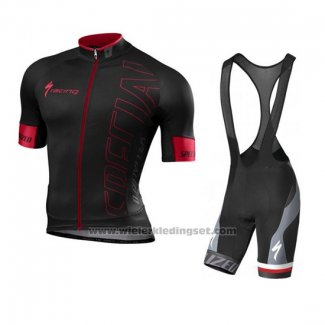 2016 Fietskleding Specialized Donker Rood en Zwart Korte Mouwen en Koersbroek