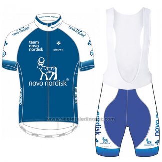 2017 Fietskleding Novo Nordisk Blauw Korte Mouwen en Koersbroek