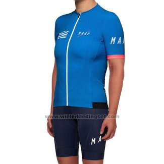 2019 Fietskleding Vrouw Maap Blauw Korte Mouwen en Koersbroek