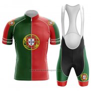 2020 Fietskleding Kampioen Portugal Groen Rood Korte Mouwen en Koersbroek