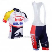 2013 Fietskleding Lotto Belisol Violet en Wit Korte Mouwen en Koersbroek