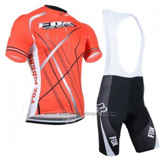 2014 Fietskleding Fox Oranje Korte Mouwen en Koersbroek