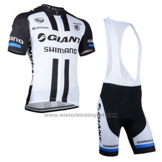 2014 Fietskleding Giant Shimano Zwart en Wit Korte Mouwen en Koersbroek