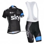 2014 Fietskleding Sky Zwart en Wit Korte Mouwen en Koersbroek