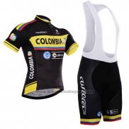 2015 Fietskleding Colombia Zwart en Geel Korte Mouwen en Koersbroek