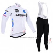 2016 Fietskleding Giro d'Italia Wit en Blauw Lange Mouwen en Koersbroek