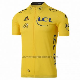 2016 Fietskleding Tour de France Geel Korte Mouwen en Koersbroek