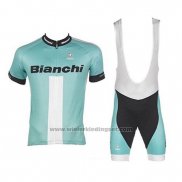 2017 Fietskleding Bianchi Groen Korte Mouwen en Koersbroek