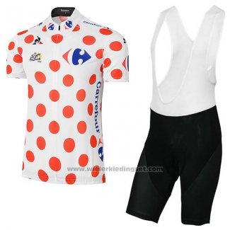 2017 Fietskleding Tour de France Wit en Rood Korte Mouwen en Koersbroek