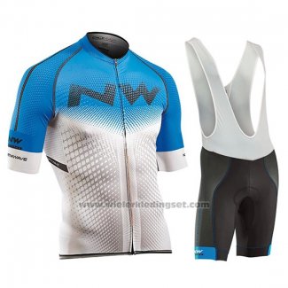 2018 Fietskleding Northwave Blauw en Wit Korte Mouwen en Koersbroek