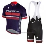 2018 Fietskleding Specialized Violet Rood Korte Mouwen en Koersbroek