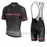 2018 Fietskleding Specialized Zwart Grijsn Rood Korte Mouwen en Koersbroek