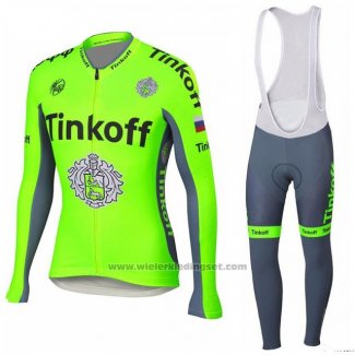 2018 Fietskleding Tinkoff Groen Lange Mouwen en Koersbroek