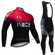 2019 Fietskleding Castelli INEOS Zwart Rood Lange Mouwen en Koersbroek