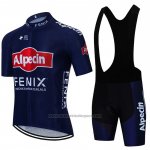 2021 Fietskleding Alpecin Fenix Diep Blauw Korte Mouwen en Koersbroek