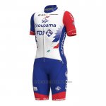 2022 Fietskleding Groupama-FDJ Wit Korte Mouwen en Koersbroek