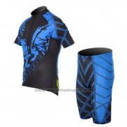 2014 Fietskleding Fox Cyclingbox Zwart en Blauw Korte Mouwen en Koersbroek