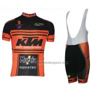 2015 Fietskleding Ktm Zwart en Oranje Korte Mouwen en Koersbroek