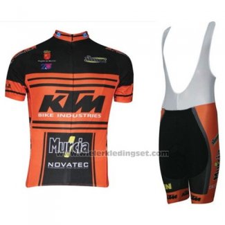 2015 Fietskleding Ktm Zwart en Oranje Korte Mouwen en Koersbroek