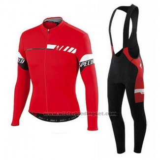 2015 Fietskleding Specialized Diep Rood Lange Mouwen en Koersbroek