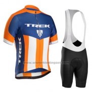 2016 Fietskleding Trek Bontrager Blauw en Oranje Korte Mouwen en Koersbroek