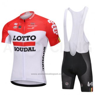 2018 Fietskleding Lotto Soudal Wit en Rood Korte Mouwen en Koersbroek